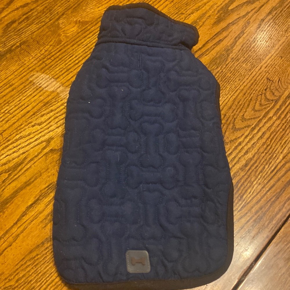 Petco navy bone quilted doggy jacket
